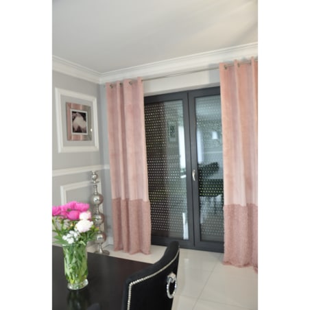 zasłona welurowa z piórami "feather glam" 140x270 cm taśma