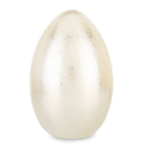Dekoracja - srebrne jajko z ceramiki 15x10x10 cm MONNI - V
