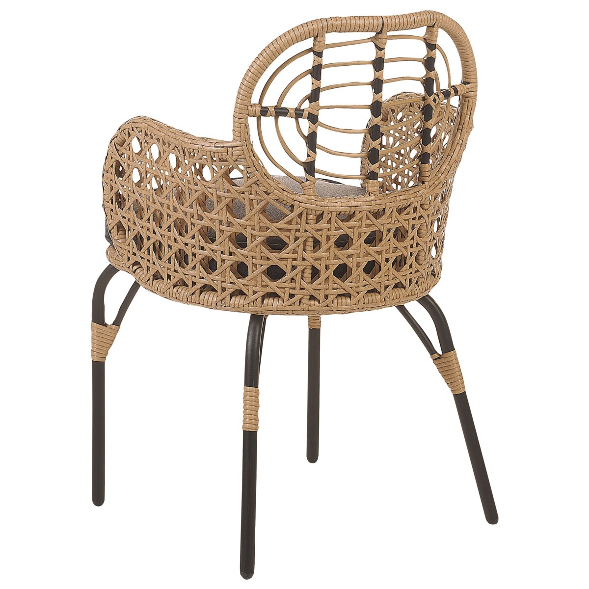 Zestaw 4 krzeseł ogrodowych z poduszkami PRATELLO Technorattan Naturalny