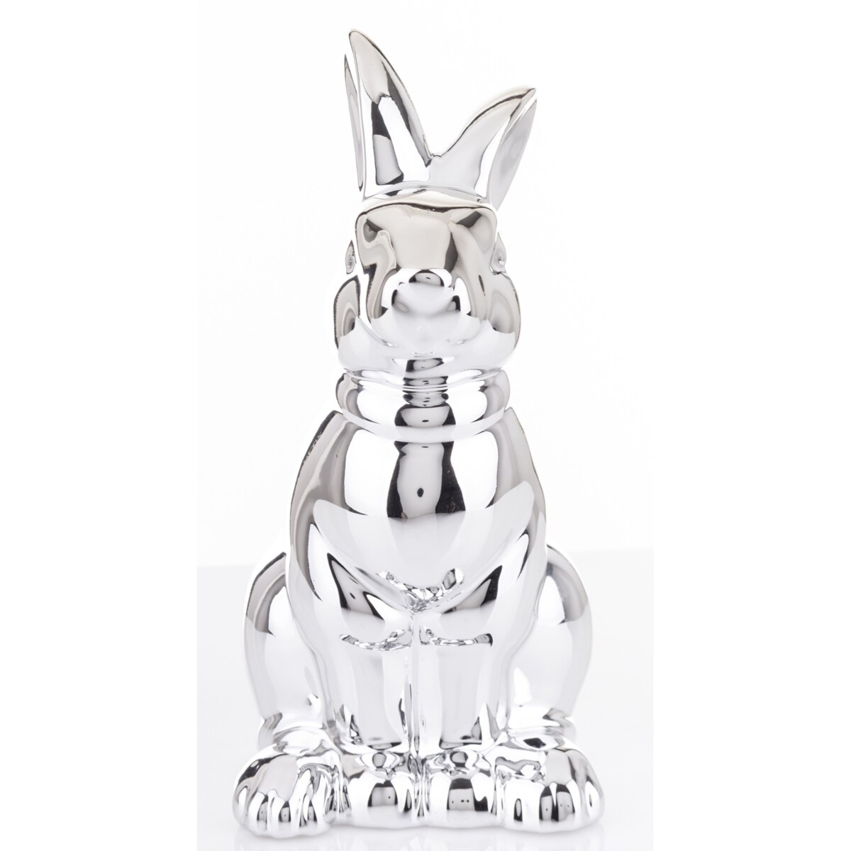 Dekoracja - srebrna figurka królika 21x10x12 cm CONIGLIO ARGENTO