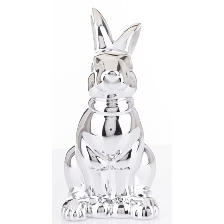 Dekoracja - srebrna figurka królika 21x10x12 cm CONIGLIO ARGENTO