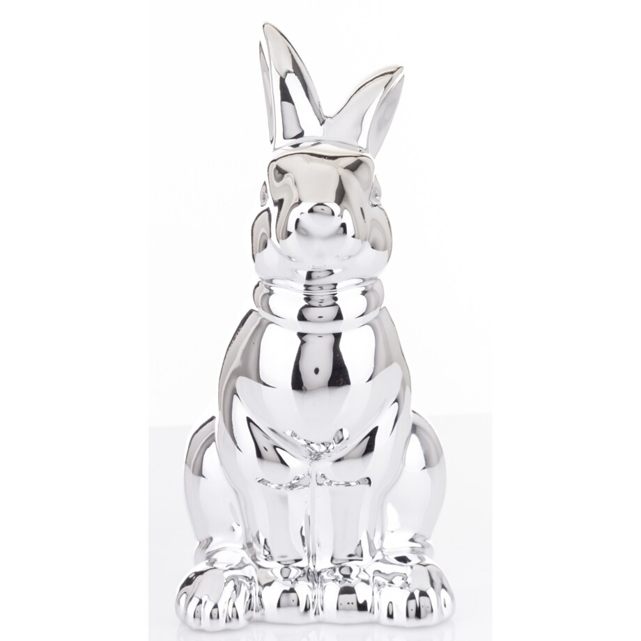 Dekoracja - srebrna figurka królika 21x10x12 cm CONIGLIO ARGENTO