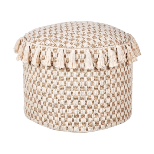 Puf pleciony 50 cm beżowy PIRAK