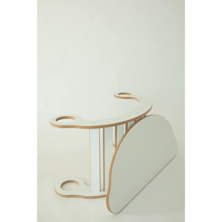 Zestaw BUJAK MONTESSORI Poduszka RÓŻ +Ścianka + Krzesło Blat Zjeżdżalnia CE