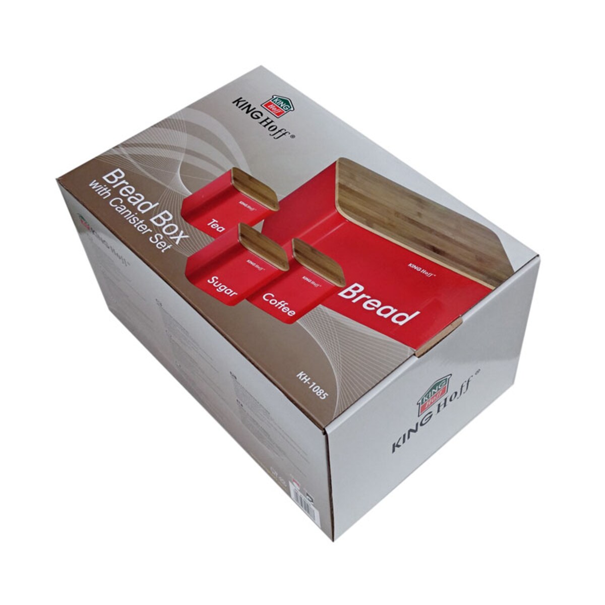 Chlebak w zestawie z 3 pojemnikami czerwony KINGHOFF