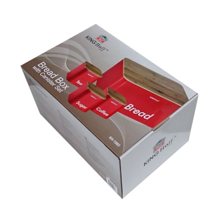 Chlebak w zestawie z 3 pojemnikami czerwony KINGHOFF