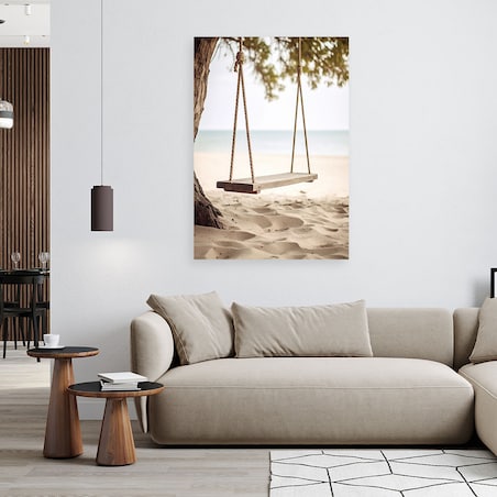 Obraz do salonu sypialni jadalni, Huśtawka plaża morze wydmy 60x90