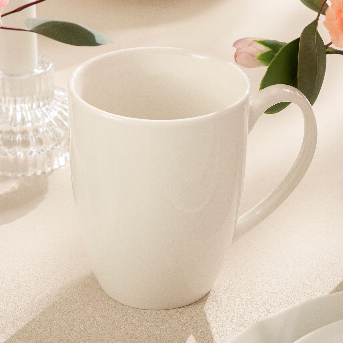 KONSIMO AD BELLA, Zestaw herbaciany 6 os. (14 el.), kolor ecru