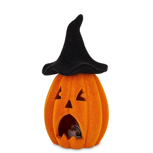 Dekoracja - dynia LED 18x9x9 cm HALLOWEEN pomarańczowa