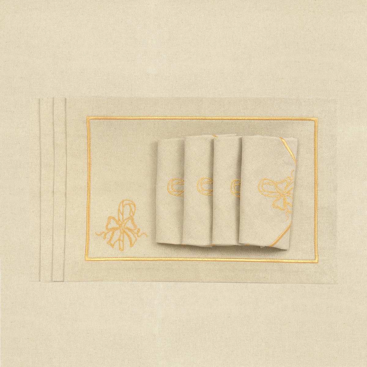 Podkładki Candy Cane Jouful Christmas Goldenline – komplet 4 szt.