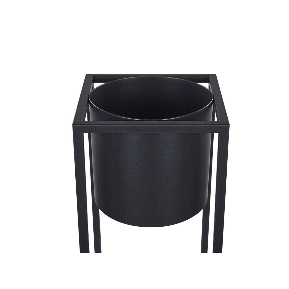 Doniczka na stojaku metalowa 15 x 15 x 40 cm czarna IDRA