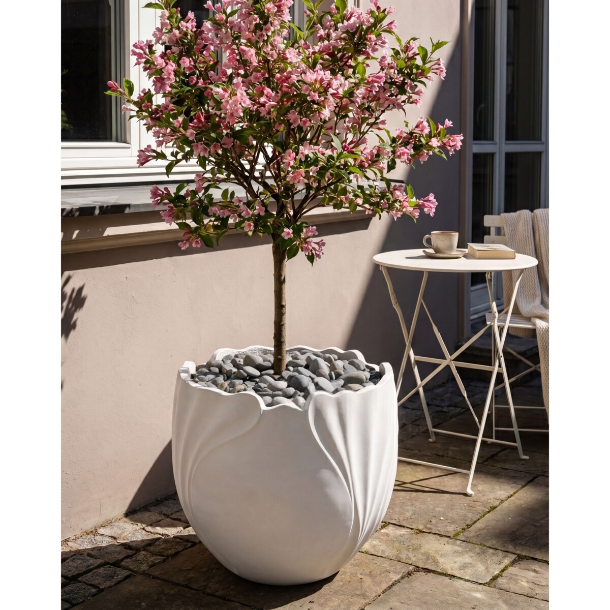 Donica ARPONE 44 cm Złamana biel