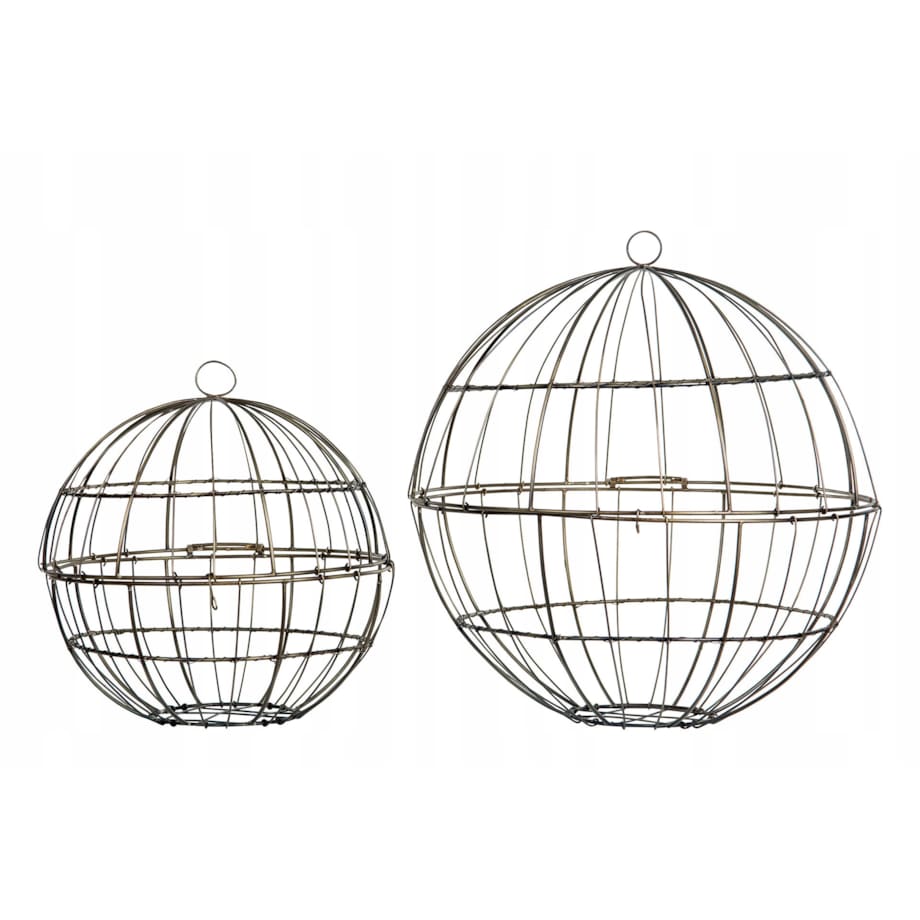 2 szt. KWIETNIK KLATKA OKRĄGŁA stare złoto