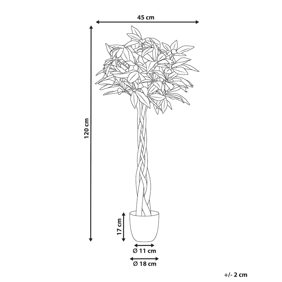 Sztuczna roślina PACHIRA TREE 120 cm Zielony