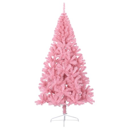 vidaXL Sztuczna choinka połówka ze stojakiem, różowa, 210 cm, PVC