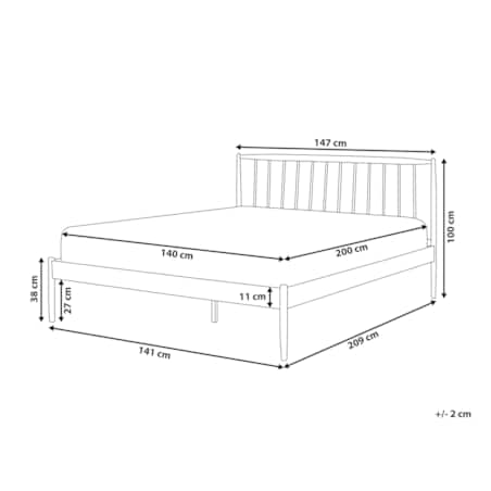Łóżko metalowe 140 x 200 cm białe MAURS