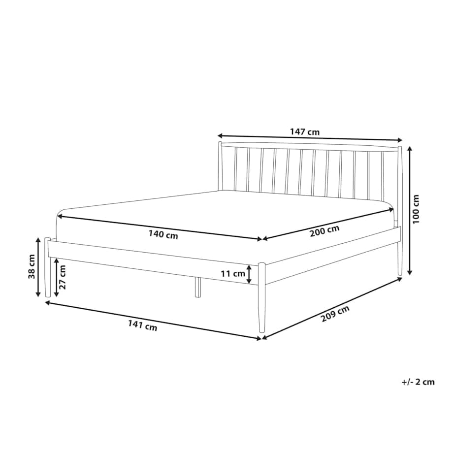 Łóżko metalowe 140 x 200 cm białe MAURS