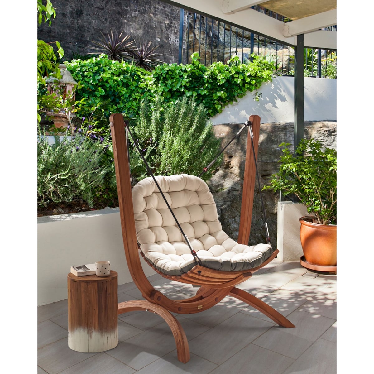 Huśtawka ogrodowa ALLISTE Drewno Brązowy