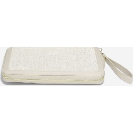 Etui na paszport i karty Stackers jasnobeżowe lniane