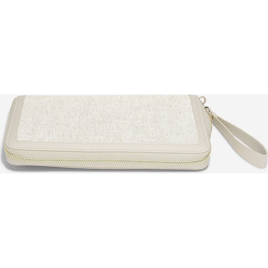 Etui na paszport i karty Stackers jasnobeżowe lniane