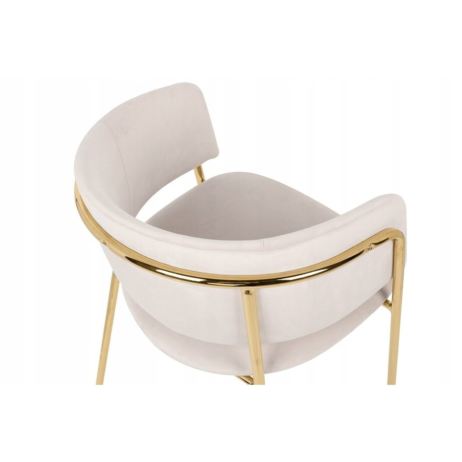 Wygodne krzesełko Delta KH1301100120 do kuchni beżowe złote, King Home