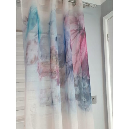 Firana dekoracyjna DARIA z kolorowymi kwiatami 140x250 cm przelotki