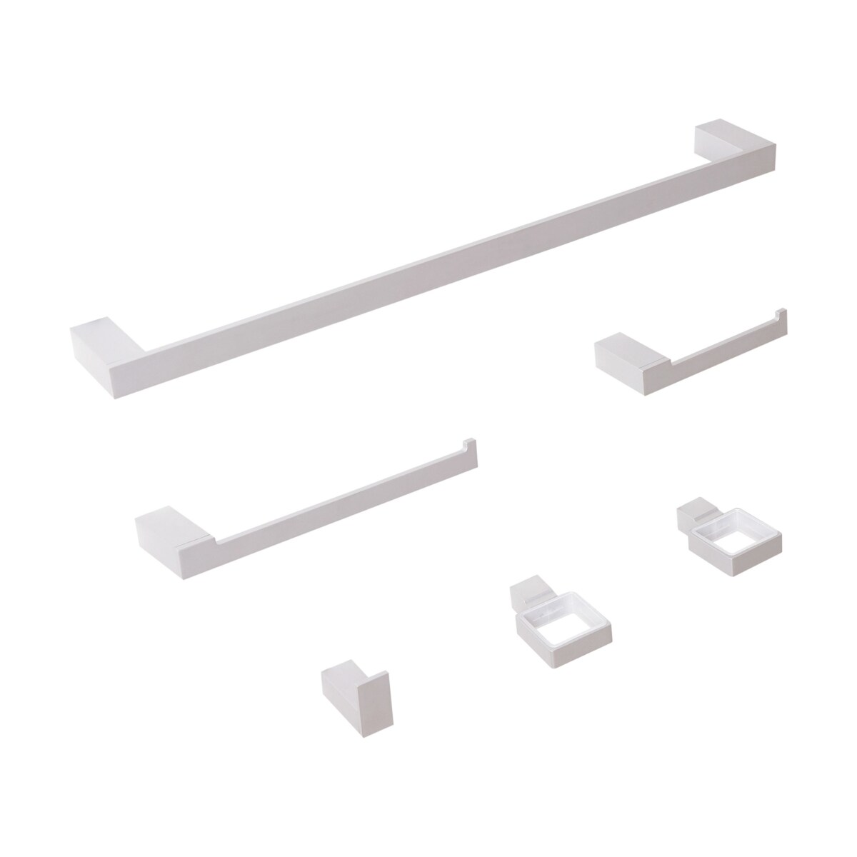 Zestaw akcesoriów toaletowych 6 elementów TUMACO Z uchwytami i haczykami na ręczniki Srebrny