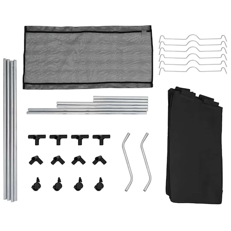 vidaXL Sortownik na pranie z 3 pojemnikami, czarny, stalowy