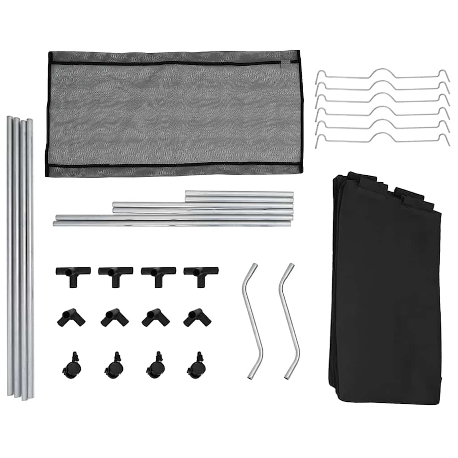 vidaXL Sortownik na pranie z 3 pojemnikami, czarny, stalowy