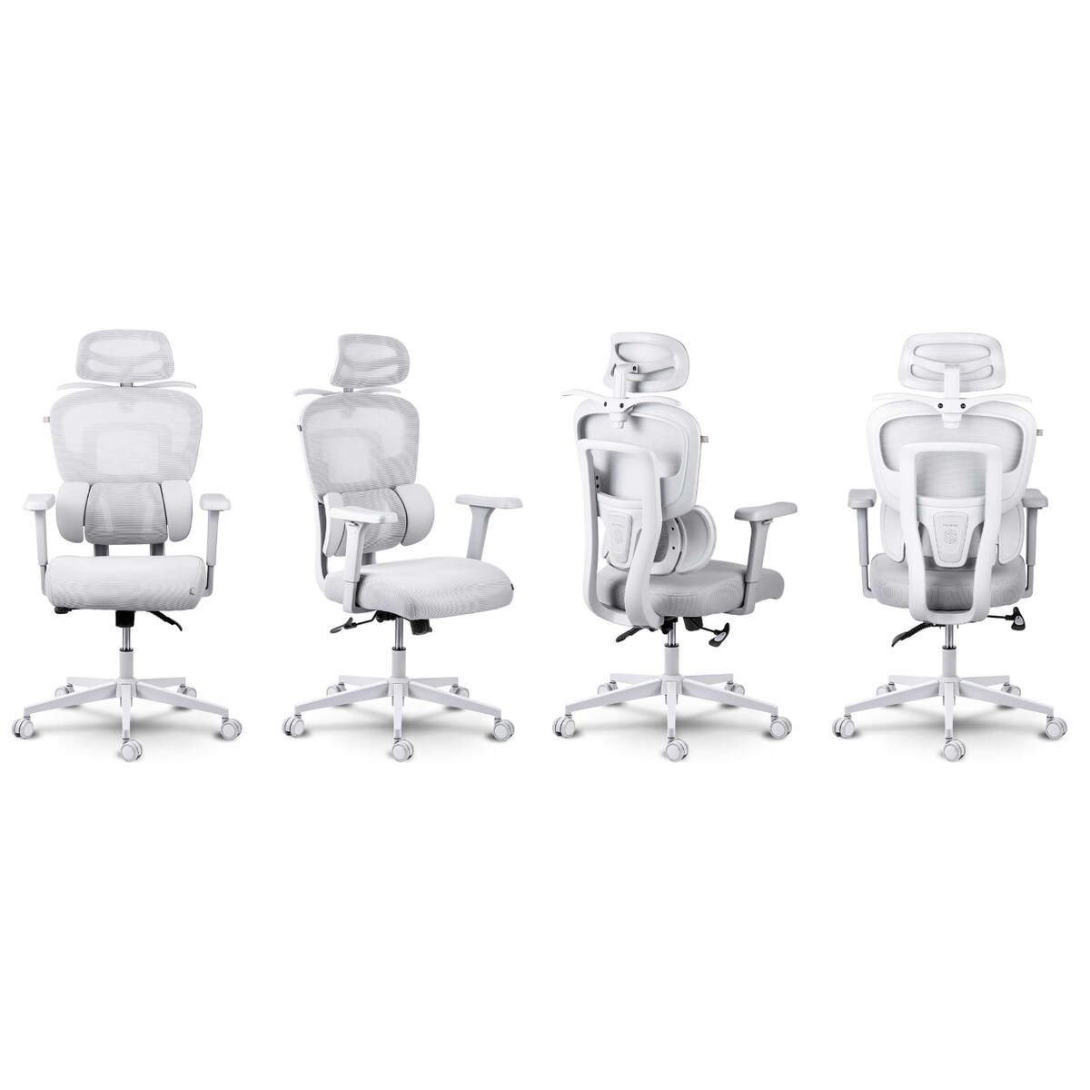 Fotel biurowy obrotowy Sofotel Talin ergonomiczny regulowany z mikrosiatką szary