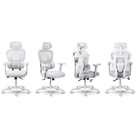 Fotel biurowy obrotowy Sofotel Talin ergonomiczny regulowany z mikrosiatką szary
