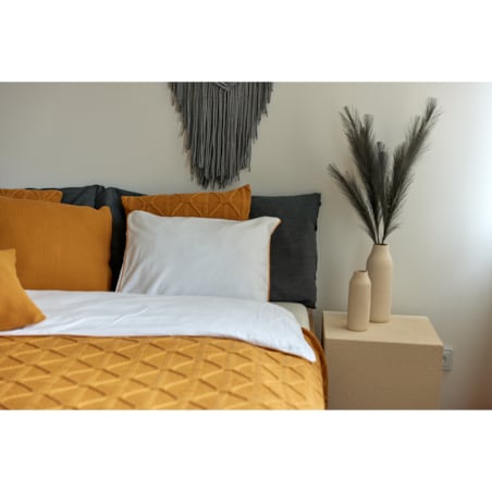 Poszewka brytyjska kwadratowa musztardowa, 50 x 50 cm, La Manta