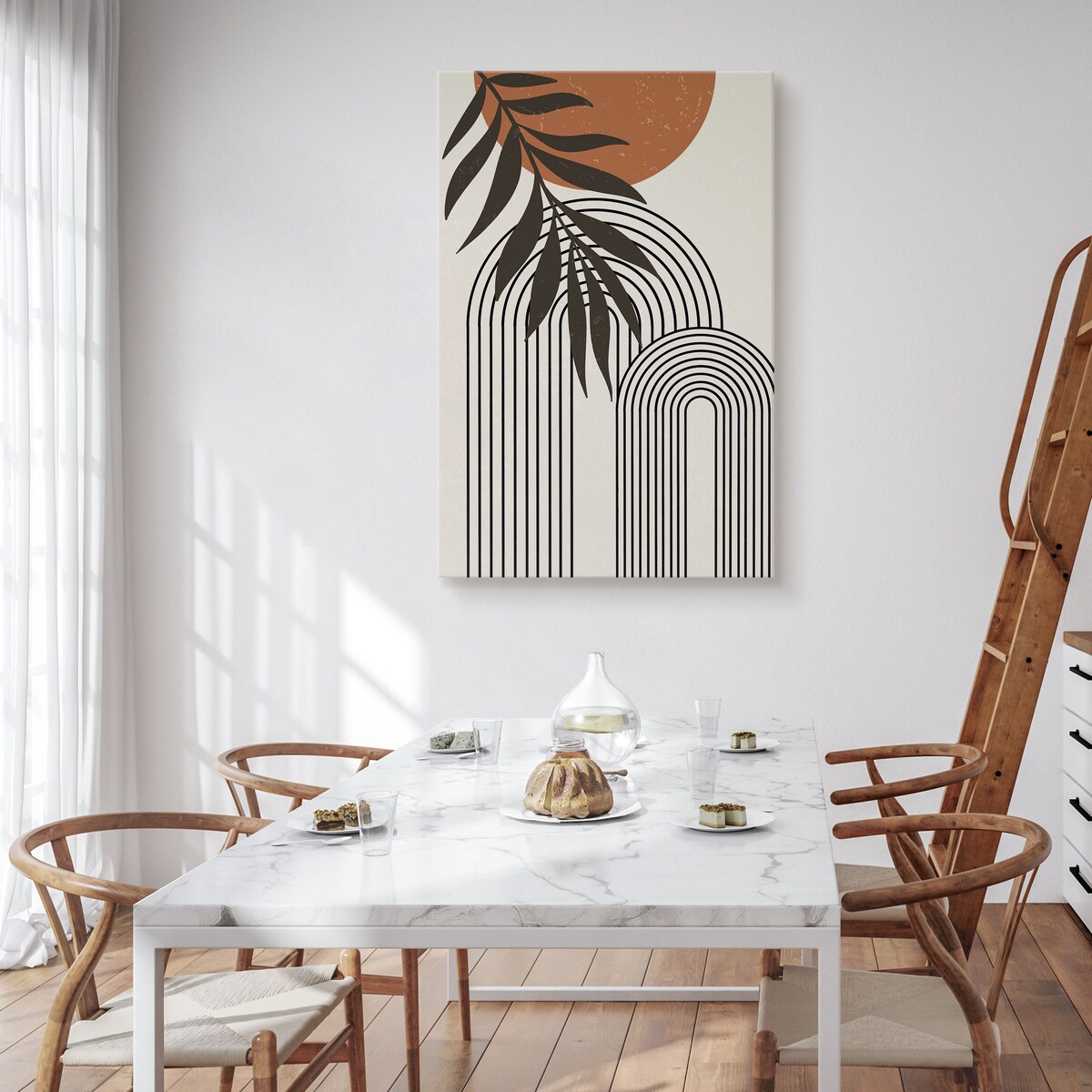 Obraz Gałązka Palmowa Abstrakcja Boho Style 80x120cm