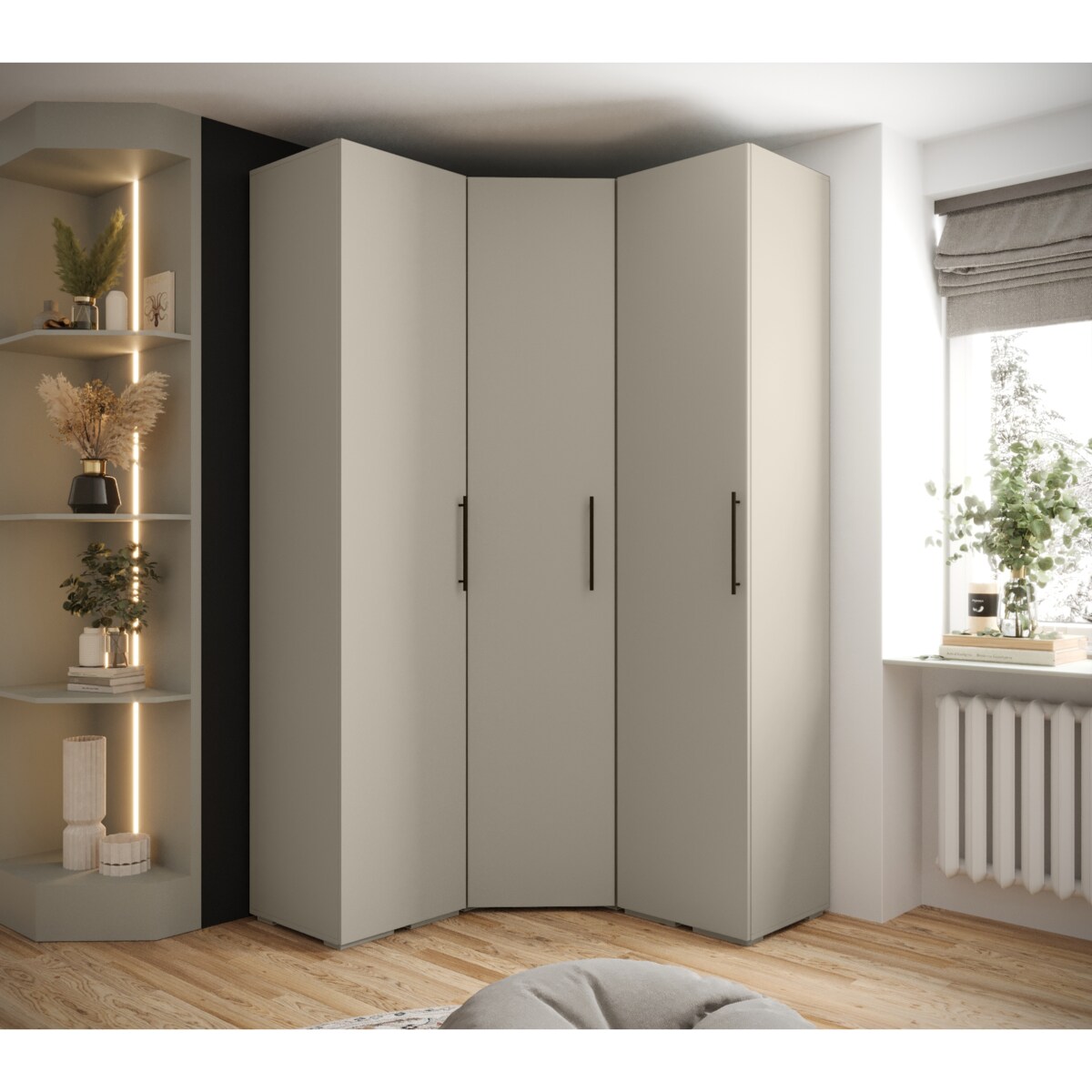 Garderoba wysoka do przedpokoju INOVA 3 Z4 kaszmir+czarny