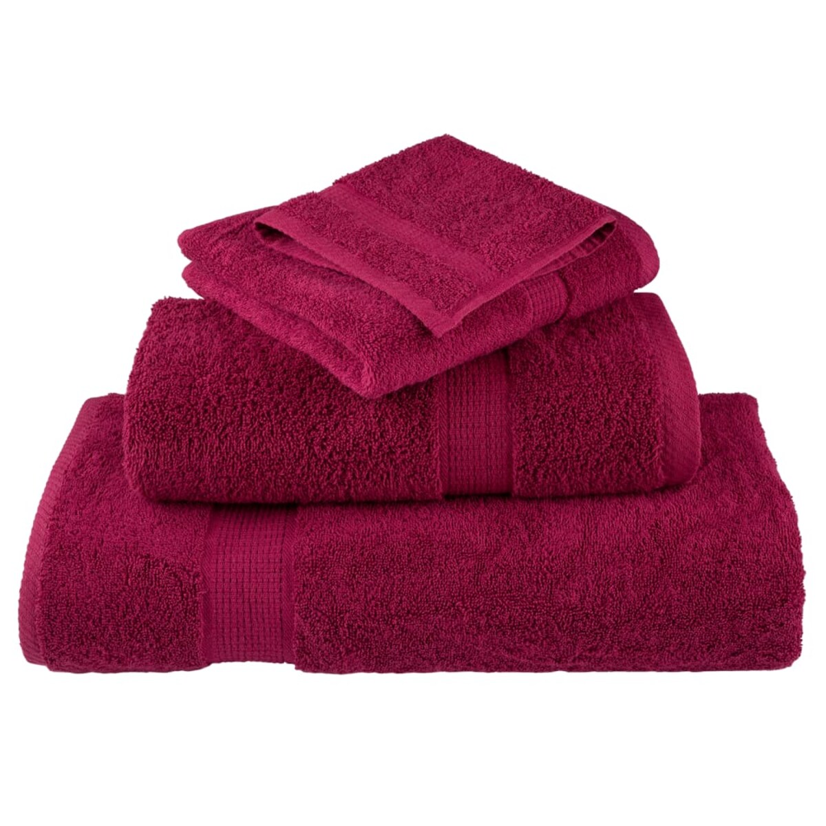 vidaXL Ręczniki premium SOLUND, 2 szt., bordowe, 80x200 cm, 600 g/cm²