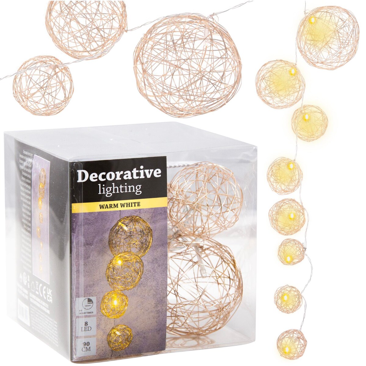 Girlanda Świąteczna Lampki Na Baterie Wisząca Kula