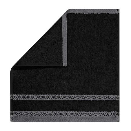 Kąpielowy Czarny Ręcznik 30 x 30 Welur 100% Bawełna do Łazienki Ręczniczek