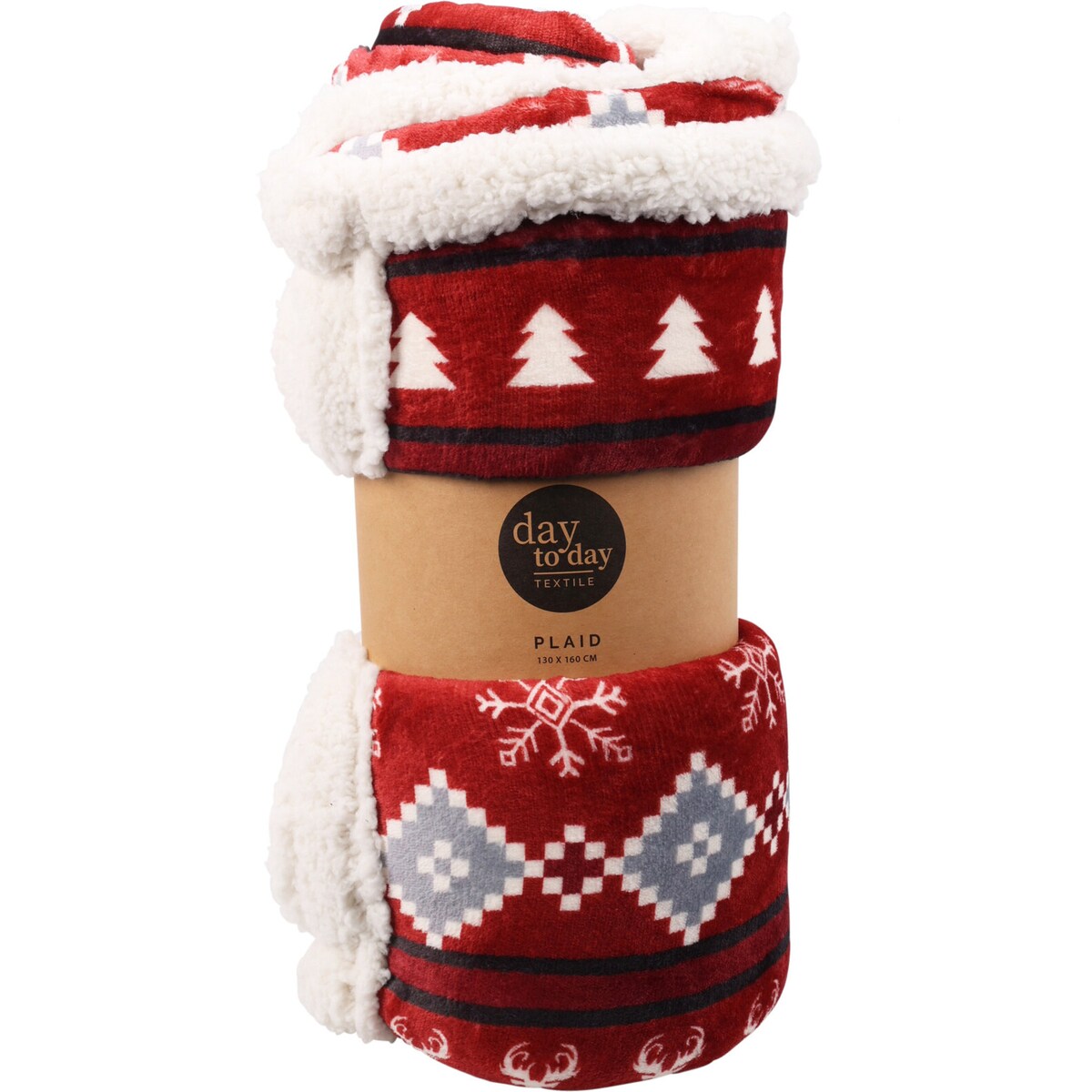 Dwustronny koc świąteczny, 130 x 160 cm