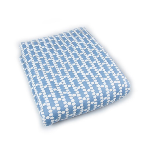 Narzuta na łóżko 180x240 błękitna w biały wzór