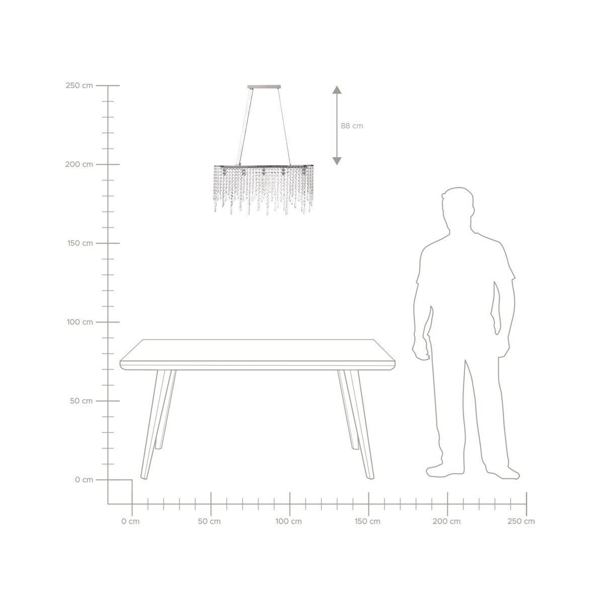 Żyrandol CALVELLE Kryształ Srebrny