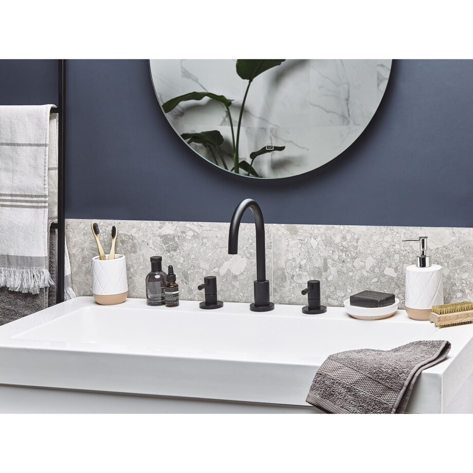 4-częściowy zestaw akcesoriów łazienkowych ceramiczny biały LEBU