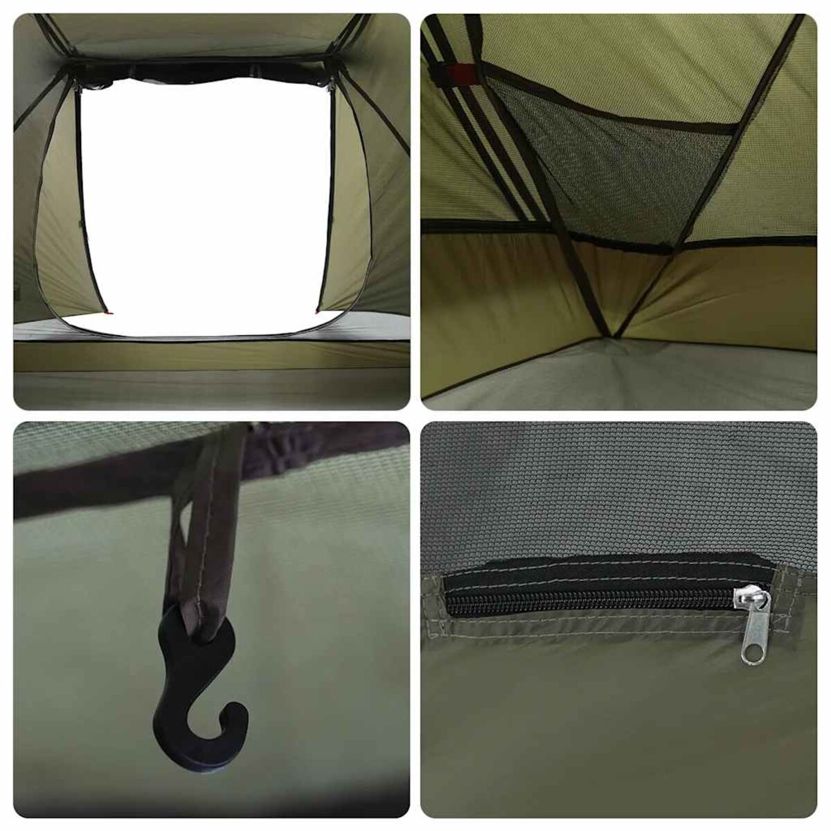 vidaXL Namiot wędkarski, 3-os., oliwkowy, wodoszczelny