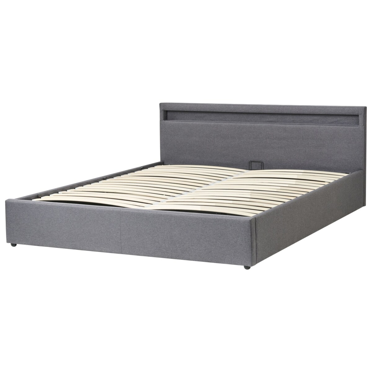 Łóżko LED z pojemnikiem ARMELLE 180 x 200 cm Ciemnoszary