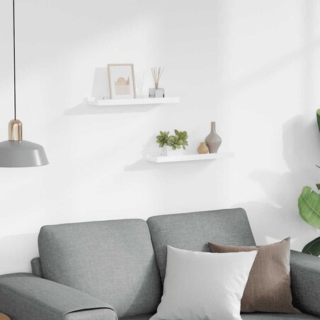 vidaXL Półki ścienne na zdjęcia, 2 szt., białe, 40x9x3 cm, MDF