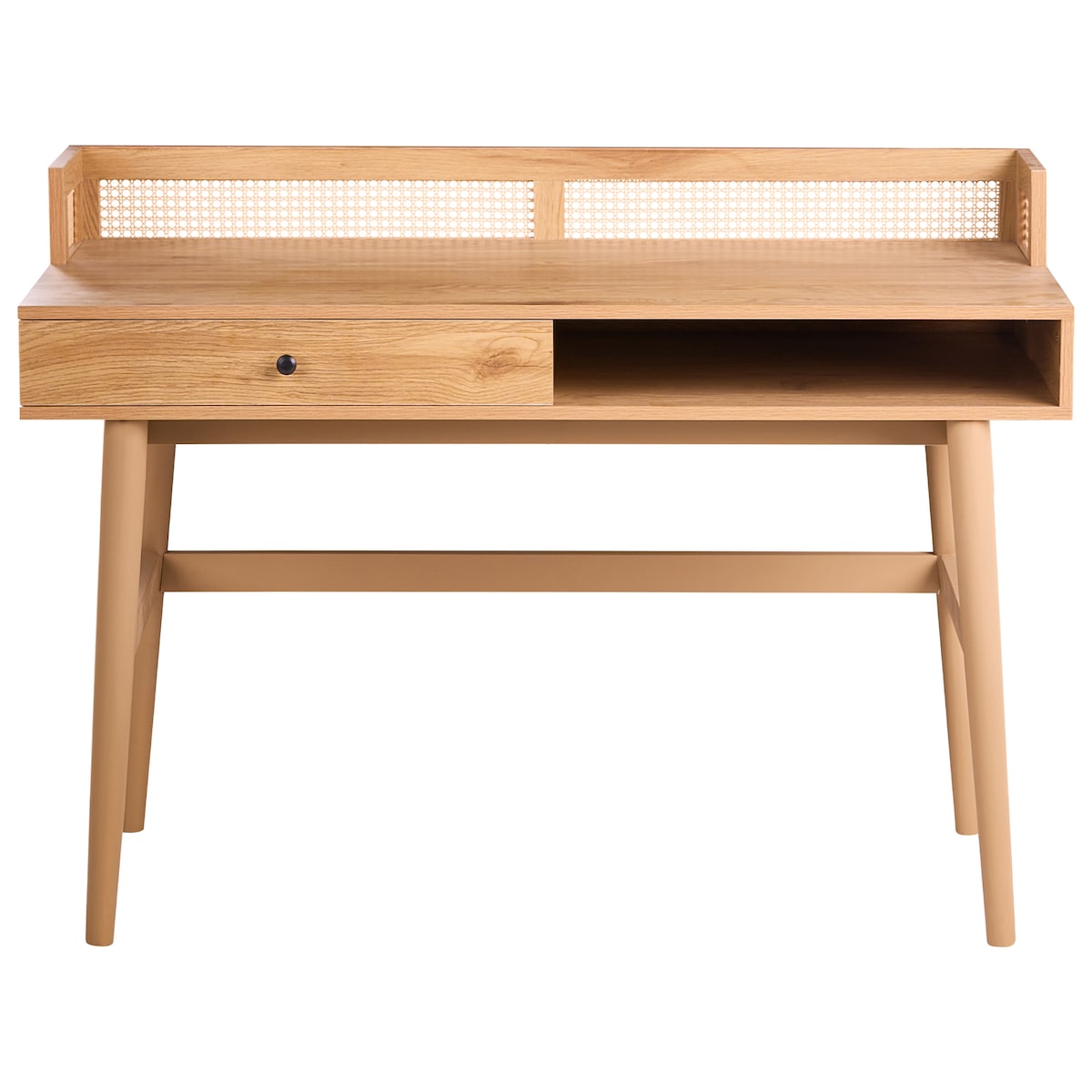 Biurko z nadstawką NOVEN 120 cm 60 cm Jasnobrązowy