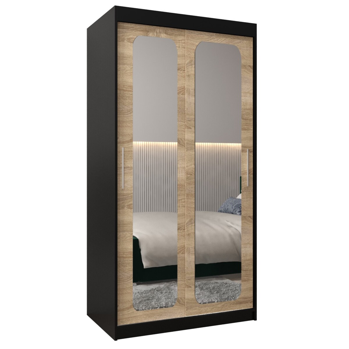Szafa przesuwna Garderoba PROMO T3 100 czarny/sonoma