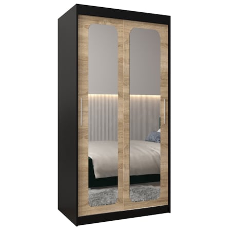 Szafa przesuwna Garderoba PROMO T3 100 czarny/sonoma