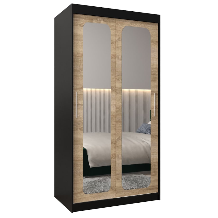 Szafa przesuwna Garderoba PROMO T3 100 czarny/sonoma