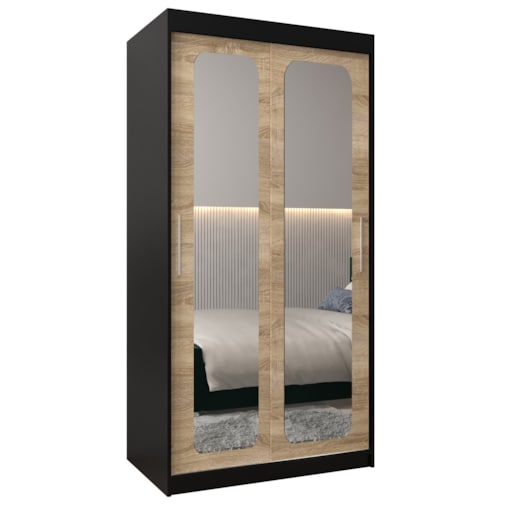 Szafa przesuwna Garderoba PROMO T3 100 czarny/sonoma