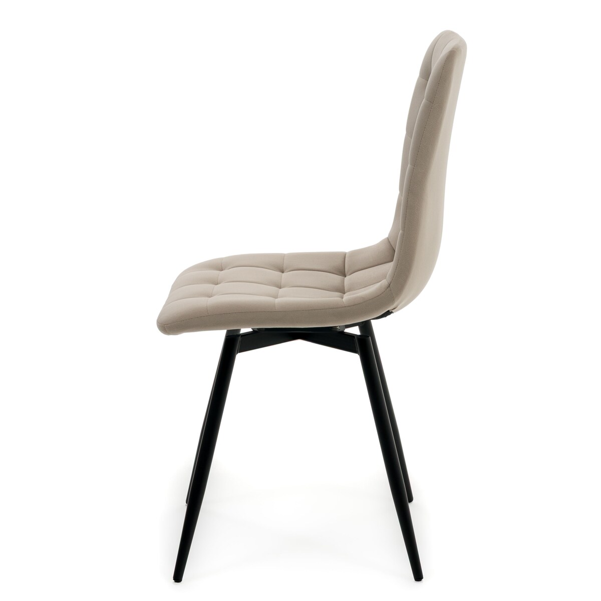 Krzesło tapicerowane obrotowe do salonu ARCO ciemnobeżowy welur